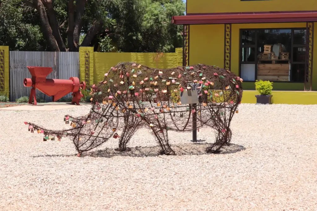 Rusty Rhino Locks Wild Animals Safe Premises Dinokeng Gauteng
