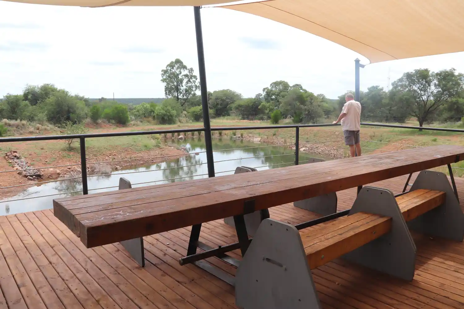 A view of the watering hole from the picnic spot deck.